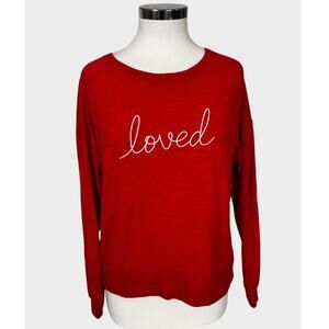 Secret Treasures Sleepwear Small Red Pajama Top "Loved"